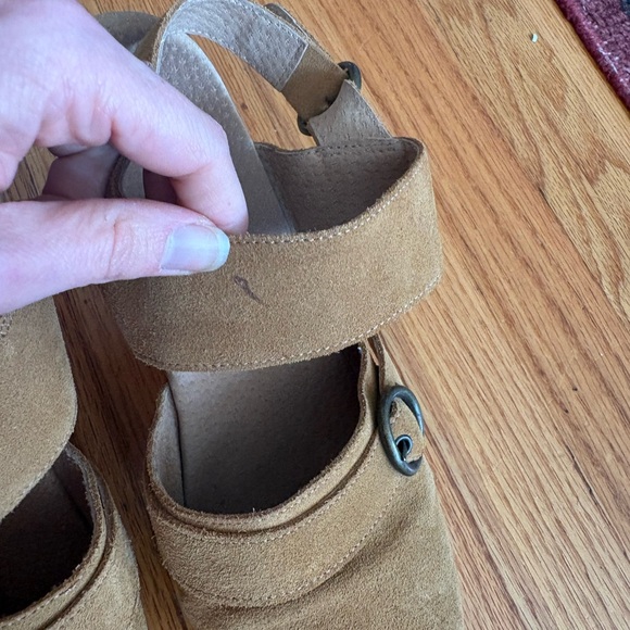 Free People Women’s Park Circle Tan Suede Platform Clog Heels - size 40 - Picture 4 of 10